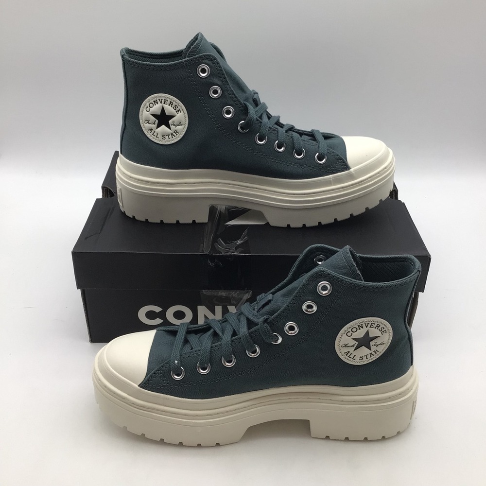 Converse CTAS Lugged Heel Hi Teal Platform Sneakers A10619C Womens Size 8.5 NEW